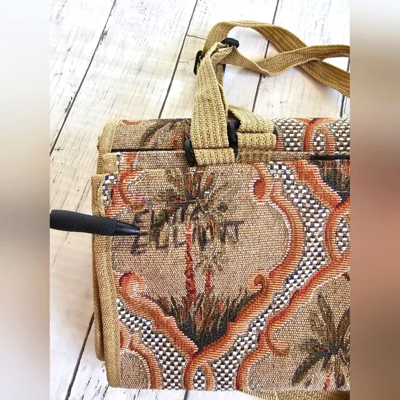 Vintage Bovano USA Fold up Collapsible Rolling Travel Bag Suitcase Palm Trees - Picture 15 of 15